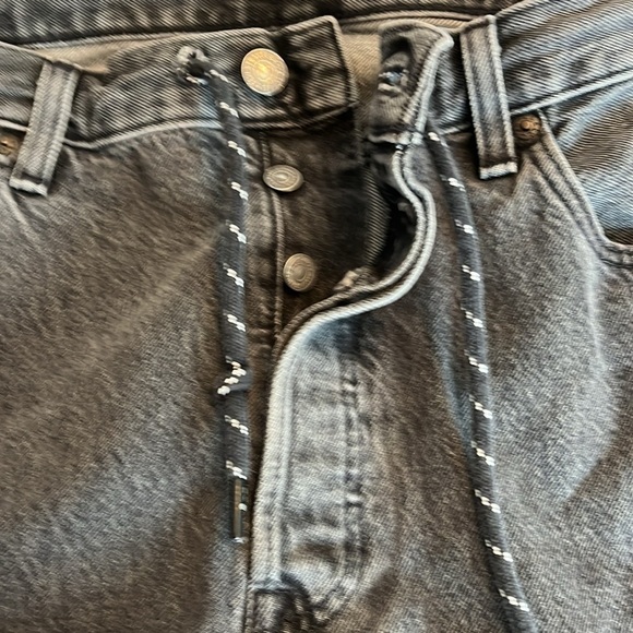 Levi's Premium 501 Tagged Demin Jeans Tapered Warp Stretch Black size 36 - Picture 9 of 14